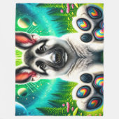 ドッグアート フリースブランケット (正面)