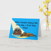 ドッグイヤーおもしろい誕生日 カード (黄色い花)