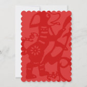 ドッグイヤー赤卵と生姜パーティーベビー招待状 招待状 (裏面)