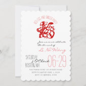 ドッグイヤー赤卵と生姜パーティーベビー招待状 招待状 (正面)