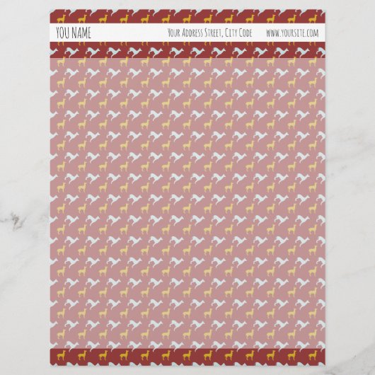 ドッグイヤー2018ドッグパターンパーソナライズされたレターヘッド レターヘッド (正面)