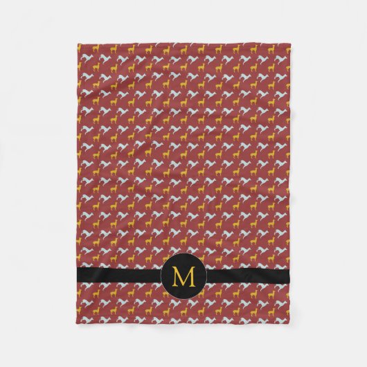 ドッグイヤー〔占星術の〕十二宮図誕生日モノグラムSブランケット フリースブランケット (正面)