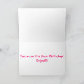 ドッグインのピンク/あなたの誕生日のプール カード (内部)