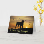 ドッグインサンセット悔やみや弔慰ドッグを眠りに誘う カード (黄色い花)