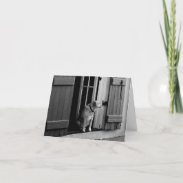 ドッグインドアのノートカード サンキューカード