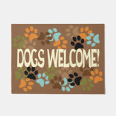 ドッグウェルカムとPawprintデザイン ドアマット (正面)