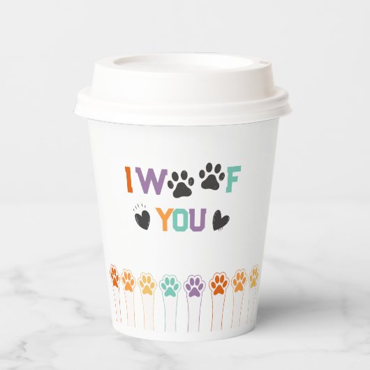 ドッグウェルカムパーティーかわいい足 紙コップ (正面)