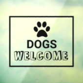 ドッグウェルカムビジネスガラスウィンドウにしがみつく ウィンドウサイン (シート3)