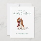 ドッグウォーいけなターカラーカバリアスパニエル犬ストッキング シーズンカード (正面)