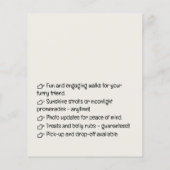 ドッグウォーカーおもしろいと魅力的な漫画フライヤー チラシ (裏面)