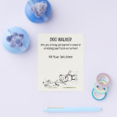 ドッグウォーカーおもしろいと魅力的な漫画フライヤー チラシ (シングル)