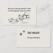 ドッグウォーカーおもしろいと魅力的な漫画 名刺 (正面/裏面)