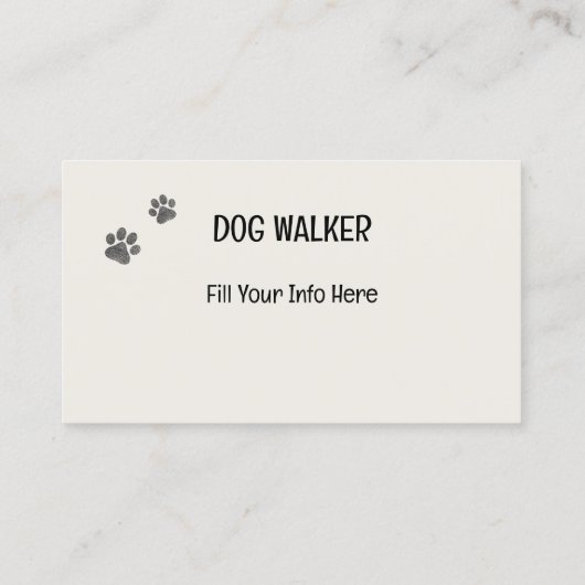 ドッグウォーカーおもしろいと魅力的な漫画 名刺 (裏面)