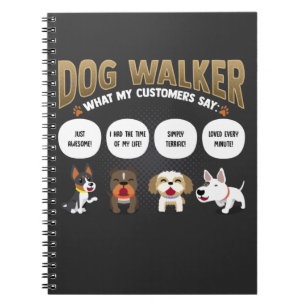 ドッグウォーカーおもしろい犬歩くペットシッタギフト ノートブック
