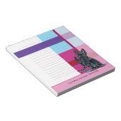 ドッグウォーカーかわいいスコットランドの格子縞が並パーソナライズされたんだ ノートパッド (アングル)