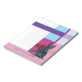 ドッグウォーカーかわいいスコットランドの格子縞が並パーソナライズされたんだ ノートパッド (回転)