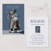 ドッグウォーカーかペット付き添いカード 名刺 (正面/裏面)