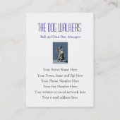 ドッグウォーカーかペット付き添いカード 名刺 (裏面)