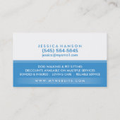 ドッグウォーカーのカスタムで青及び白い名刺 名刺 (裏面)