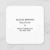 ドッグウォーカーのモダンで黒い金ゴールド スクエア名刺 (裏面)