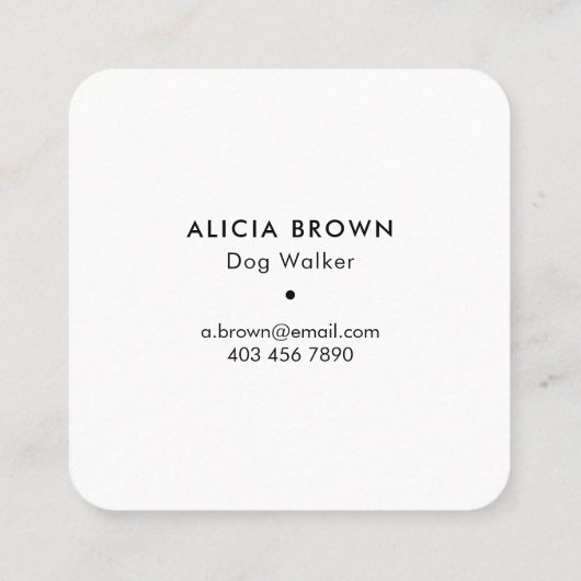 ドッグウォーカーのモダンで黒い金ゴールド スクエア名刺 (裏面)
