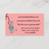 ドッグウォーカーのレトロのモダン50sのプードルペット歩く 名刺 (裏面)