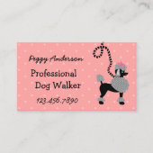 ドッグウォーカーのレトロのモダン50sのプードルペット歩く 名刺 (正面)