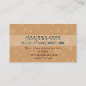 ドッグウォーカーの十分にカスタマイズ可能な名刺 名刺 (裏面)