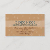 ドッグウォーカーの十分にカスタマイズ可能な名刺 名刺 (裏面)