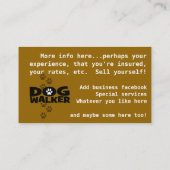 ドッグウォーカーの十分にカスタマイズ可能な名刺 名刺 (裏面)