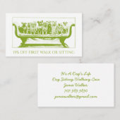 ドッグウォーカーの犬を連れて行く 割引カード (正面/裏面)