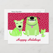 ドッグウォーカーの祝日 シーズンポストカード (正面/裏面)