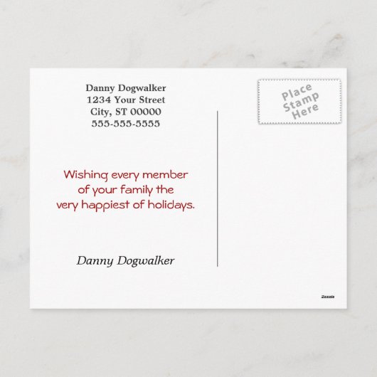 ドッグウォーカーの祝日 シーズンポストカード (裏面)