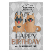 ドッグウォーカーの誕生日かわいい漫画犬のために (正面)