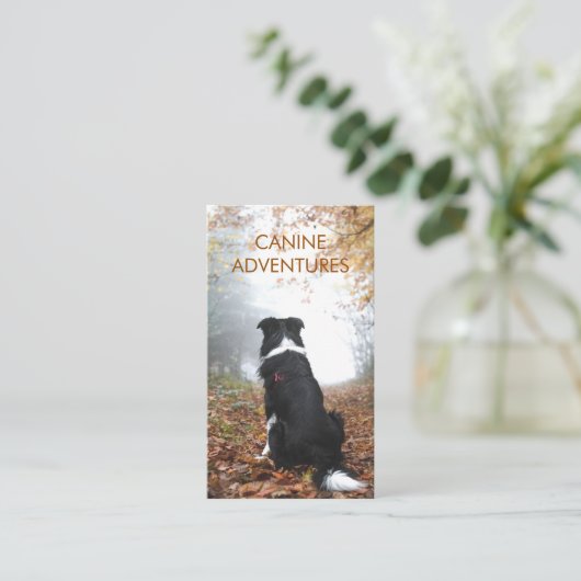 ドッグウォーカーアドベンチャーウォーキングとハイキング 名刺 (スタンド正面)