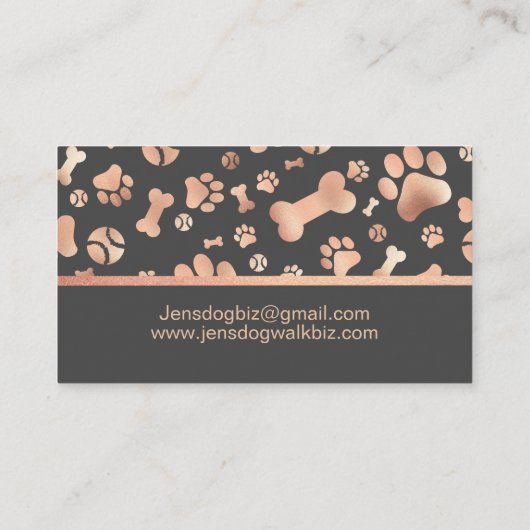 ドッグウォーカーアポイントメントバラ金ゴールド日 名刺 (裏面)