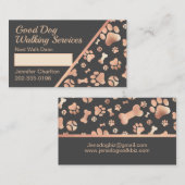 ドッグウォーカーアポイントメントバラ金ゴールド日 名刺 (正面/裏面)