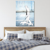 ドッグウォーカーグラフィティオンブリミロヴァ通り、クロアチア キャンバスプリント (インサイチュ (寝室))