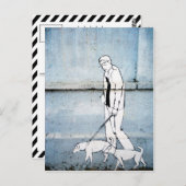 ドッグウォーカーグラフィティオンブリミロヴァ通り、クロアチア ポストカード (正面/裏面)