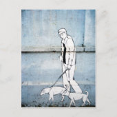 ドッグウォーカーグラフィティオンブリミロヴァ通り、クロアチア ポストカード (正面)