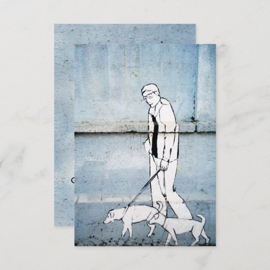 ドッグウォーカーグラフィティオンブリミロヴァ通り、クロアチア 招待状 (正面/裏面)