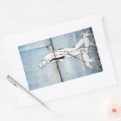 ドッグウォーカーグラフィティオンブリミロヴァ通り、クロアチア 長方形シール (封筒)