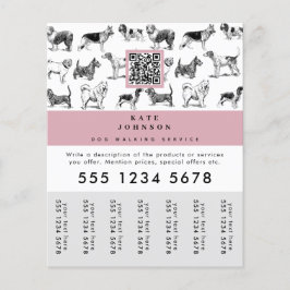 ドッグウォーカーグルーミングドッグトレーナーの引き裂きラベル チラシ