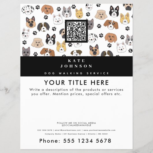 ドッグウォーカーグルーミングドッグトレーナーベットドッグスパ チラシ (正面)