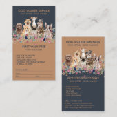 ドッグウォーカーサービス無料プレゼント 名刺 (正面/裏面)
