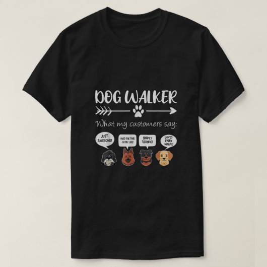 ドッグウォーカーシャツドッグ歩くギフトおもしろいかわいい犬F Tシャツ (デザイン正面)