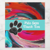 ドッグウォーカースワード絞り染めペットシッターありがとう ワインラベル (シングルラベル)