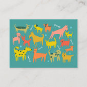 ドッグウォーカートリマーカラフルおもしろい犬パピー 名刺 (正面)