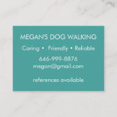 ドッグウォーカートリマーカラフルおもしろい犬パピー 名刺 (裏面)