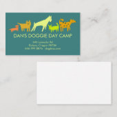 ドッグウォーカートリマーボーカラフルドおもしろいパピー 名刺 (正面/裏面)